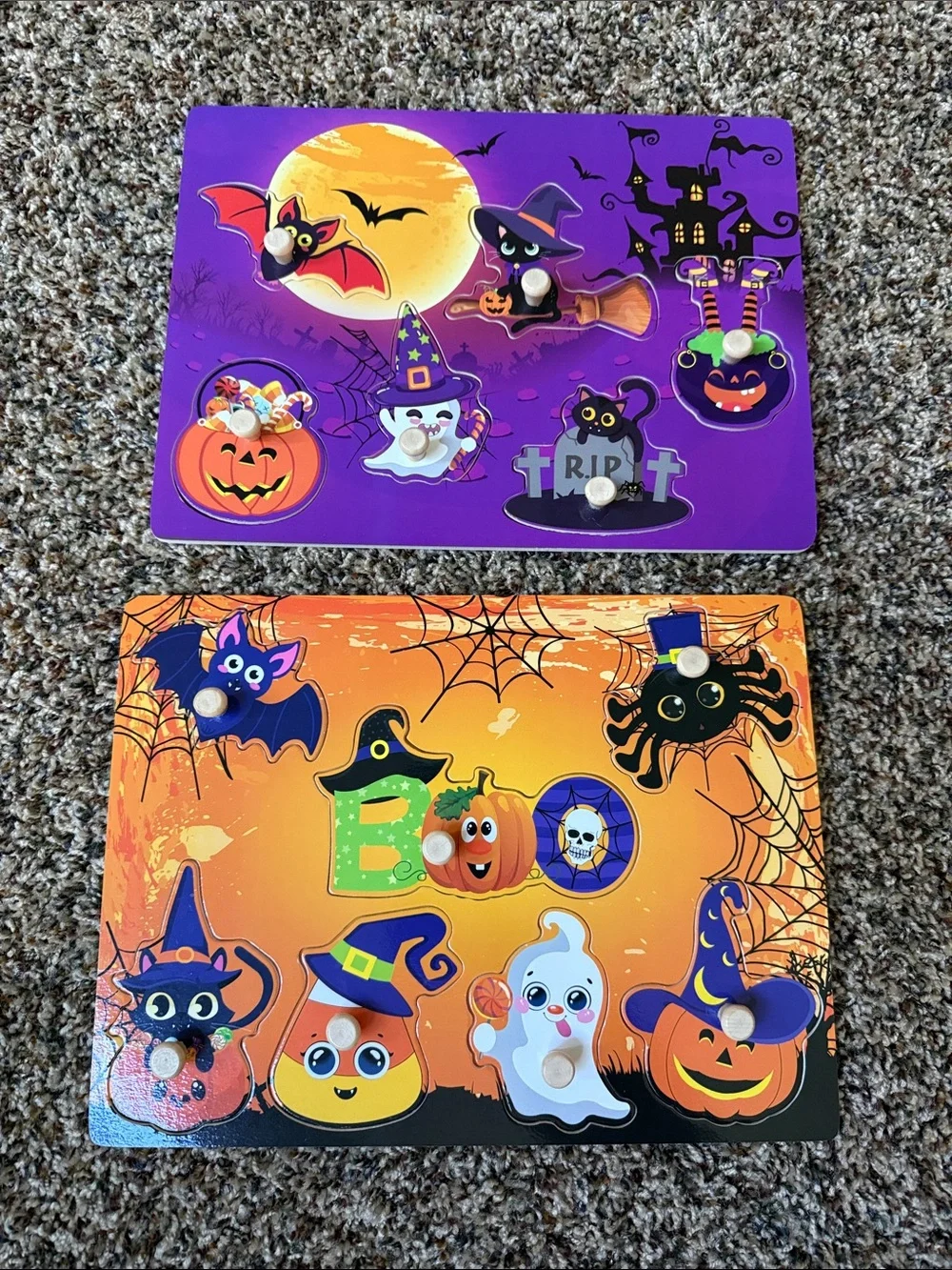 Halloween Puzzle Play Set for Kids - Purple & Orange